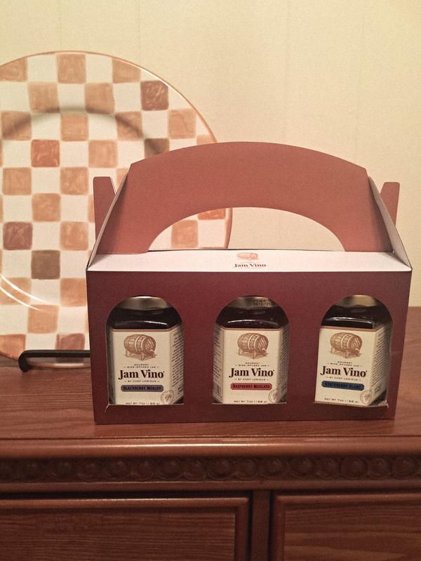 Jam Vino (3) 7oz Wine Infused Jam Deluxe Gift Set 3 Signature Flv
