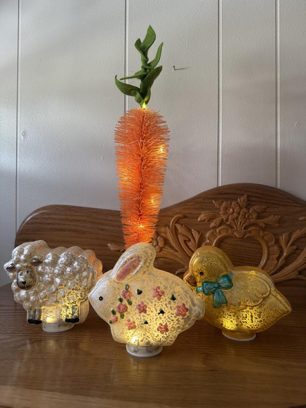 Set of 2 Illuminated Bottlebrush Carrot Trees by Valerie - QVC.com