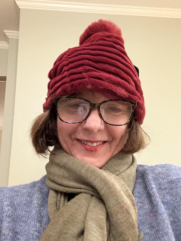 Sprigs Striped Faux Fur Beanie with Pom-Pom & Texting Glove - QVC.com