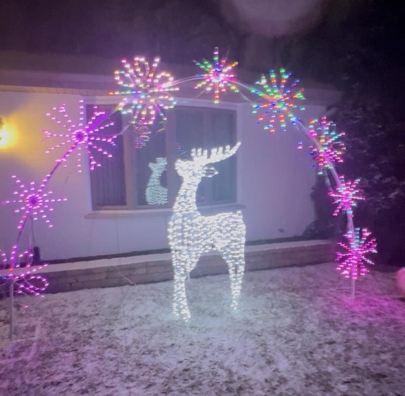 Mr. Christmas Indoor/Outdoor RGB Snowflake Arch - QVC.com