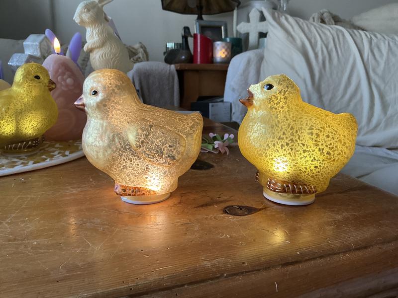 3-Piece Lit Mercury Glass Bunny, Lamb and Chick by Valerie - QVC.com