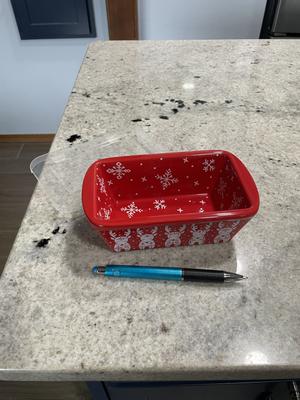 Tara~Temptations QVC Mini Loaf Pan w/Lid & Christmas Gift Box~Holiday  Festive