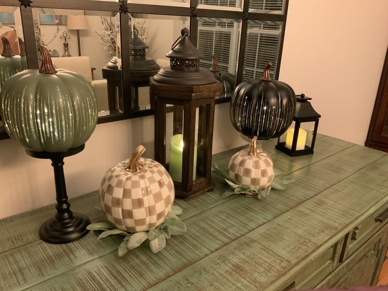 MacKenzie- Childs Set of 2 Pumpkins Small and Mini - QVC.com