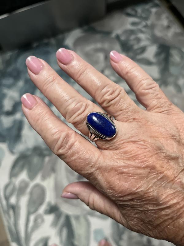 Affinity Gems Elongated Oval Opaque Gemstone Ring, Sterling