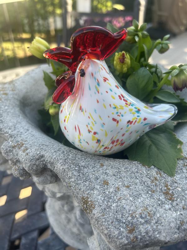 Plow & Hearth Set of 2 Blown Glass Rooster Stakes - QVC.com