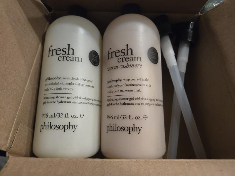 philosophy super-size fresh cream warm cashmere shower gel duo
