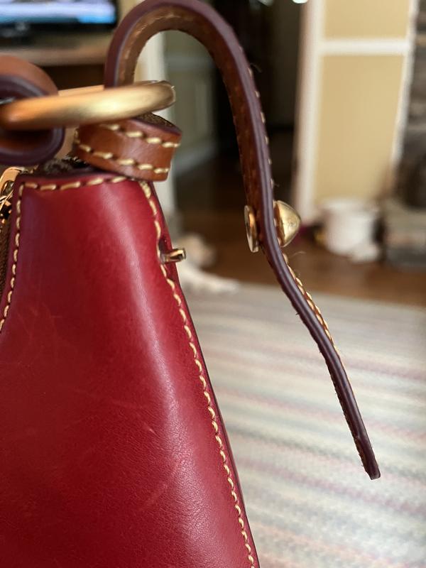 dooney&bourke製レザー/布(wimbledon色)ベルト幅3.3cm Dooney & Bourke Florentine Leather Belt Bag - QVC.com