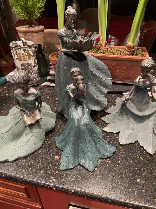 Indoor/Outdoor Garden Maiden with Puppy by Valerie - QVC.com