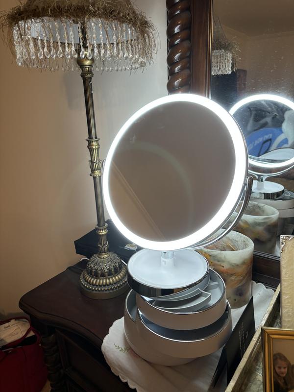 Sharper Image SpaStudio Vanity Plus sold 10 Inch Led Mirror With Storage