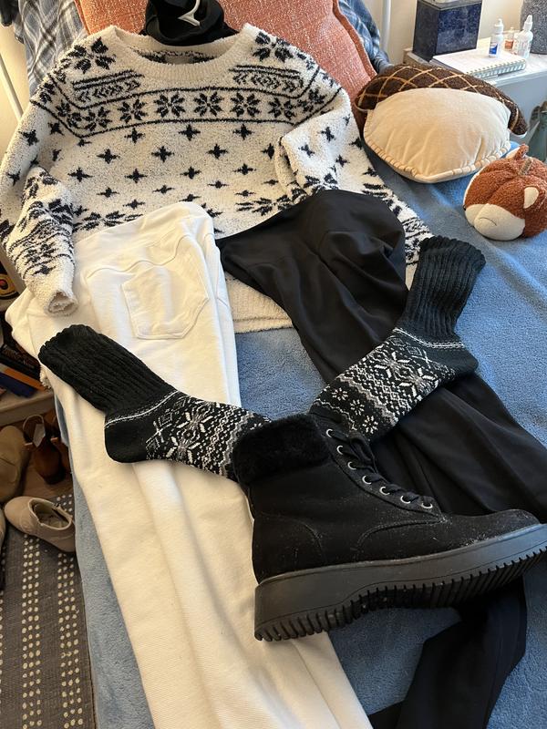 MUK LUKS Fleece Lined Legging with Slouchy Lounge Sock