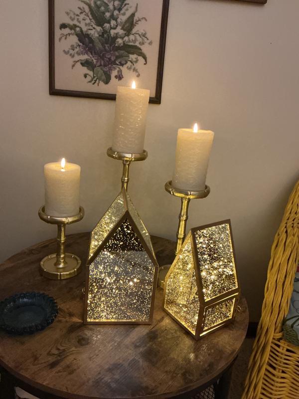 Set of 2 Medium & Large Mercury Glass Lanterns by Lauren McBride