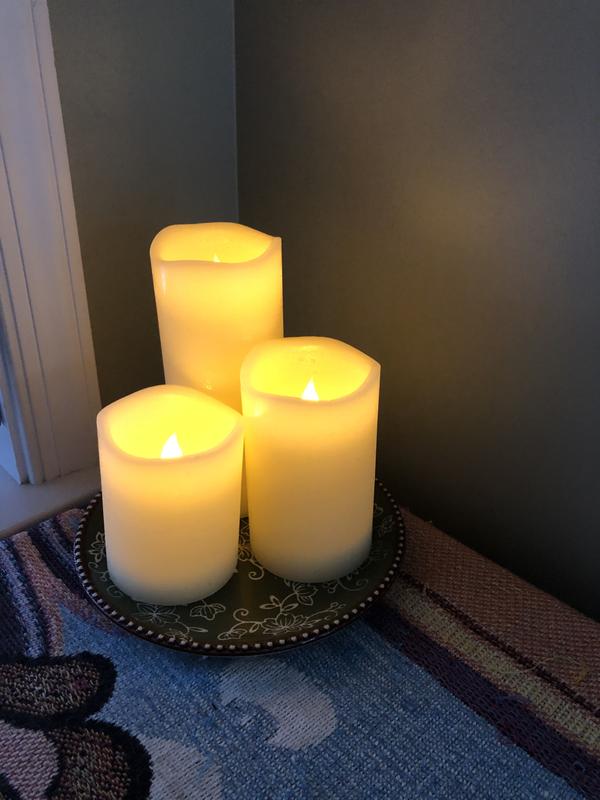 Luminara Set of 3 Assorted Pillars with Remote - QVC.com