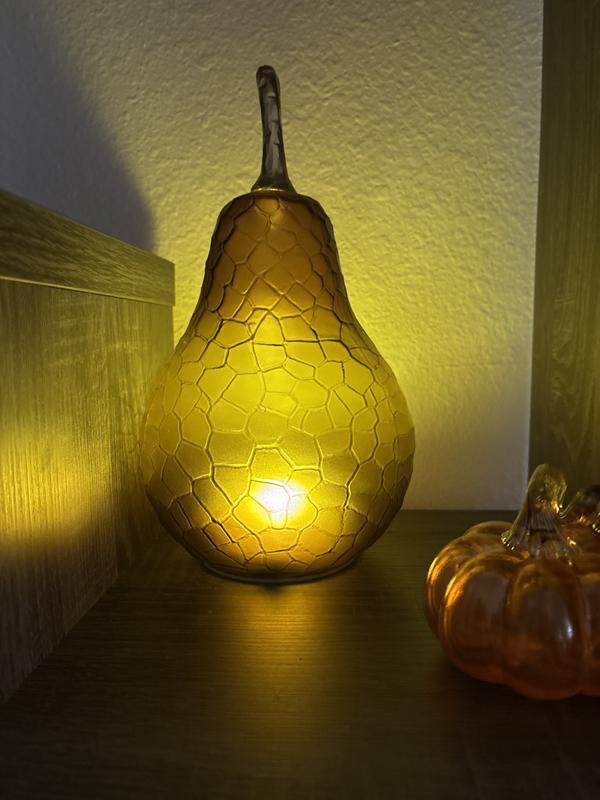 Illuminated Carved Glass Harvest Icon by Kim Gravel - QVC.com