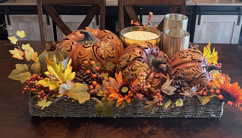 Pumpkinsさん専用 3-Piece Indoor/ Outdoor Flicker Flame Stacking Pumpkins by