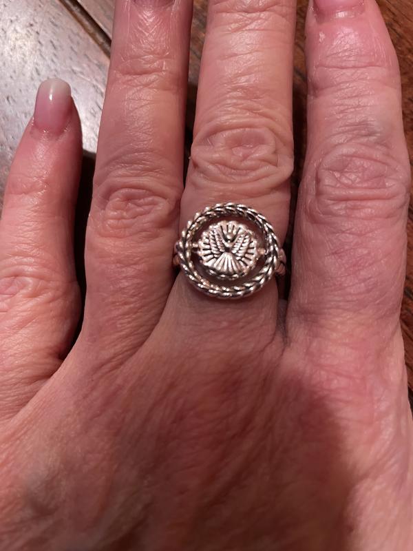 JAI Sterling Silver Symbols of Love Spinner Ring - QVC.com
