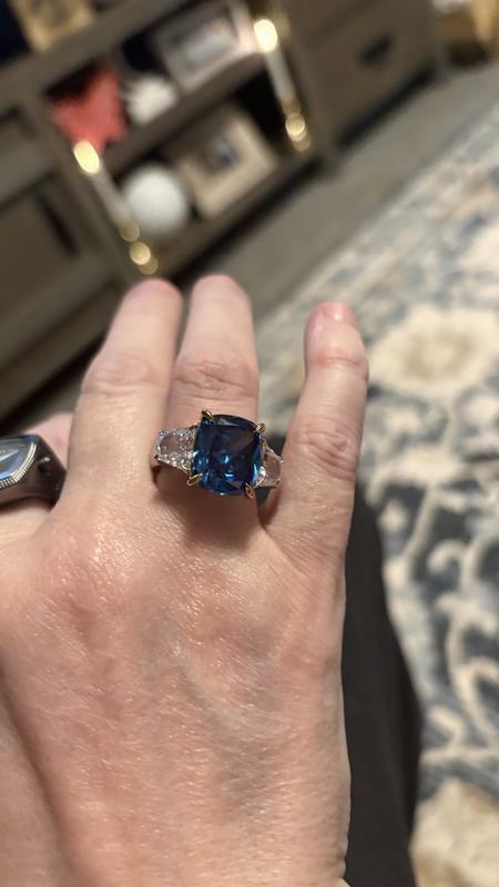 Diamonique x Jennifer Miller Cushion Cut Accessible Shank Ring
