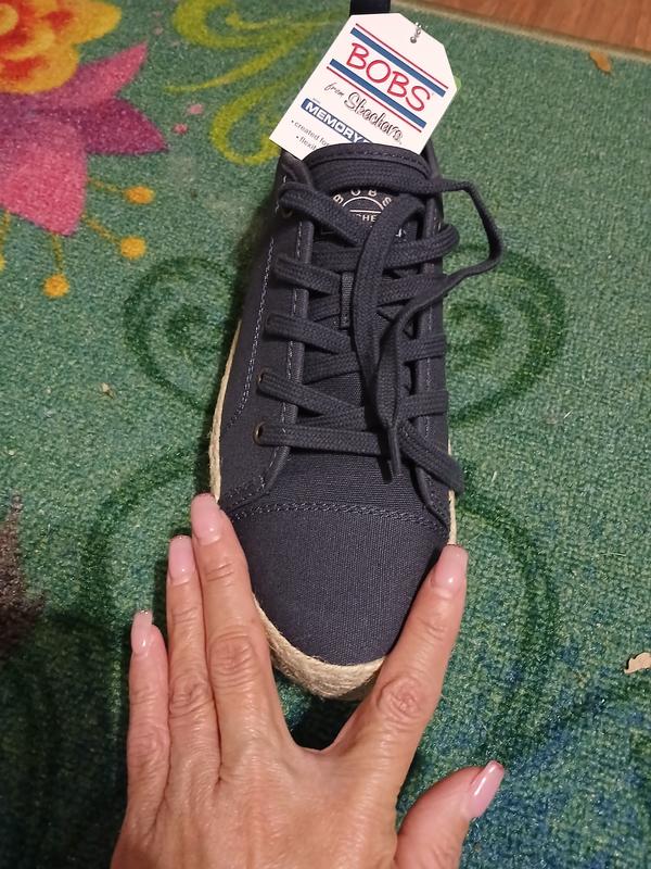 Skechers Bobs Vegan Sesame Espadrille Lace Up Sneakers -Sun Skechers Bobs Vegan Sesame Espadrille Lace Up Sneakers -Sun