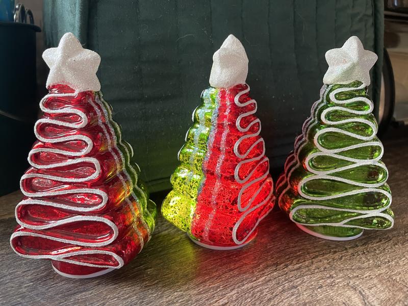 Mercury glass ribbon sale trees by Valerie