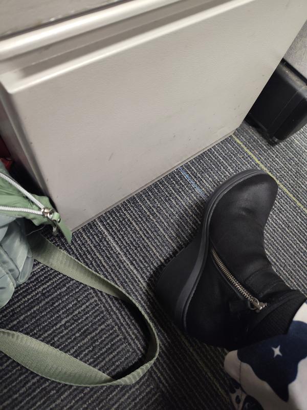 Skechers Bobs Gala Vegan Leather Wedge Zipper Boots -In High