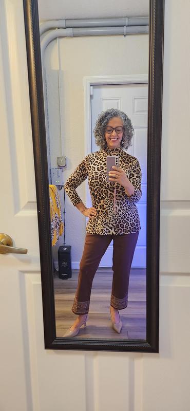 Susan Graver Printed Liquid Knit Set of 2 Long Sleeve Tops - QVC.com