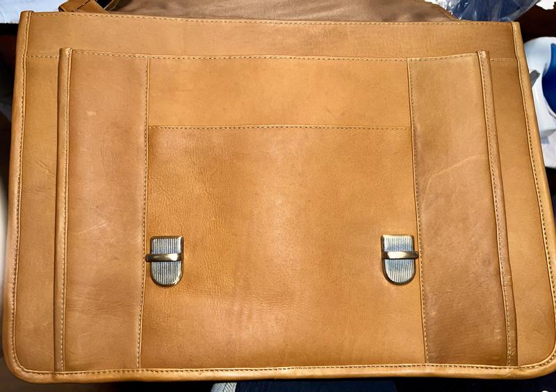 Le Donne Leather Men's Classic Dowel Rod LaptopBrief Case - QVC.com