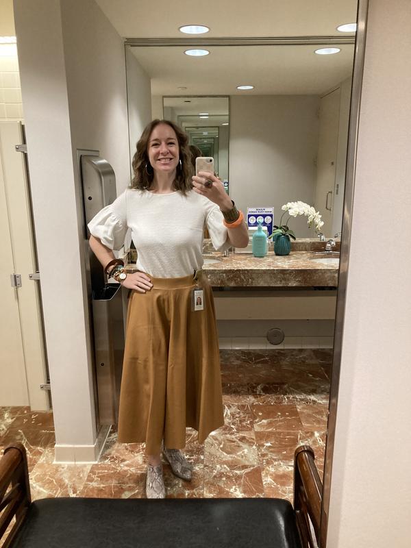 Carla Rockmore Collection Regular Faux Leather Circle Skirt