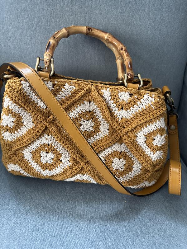 Patricia Nash Empoli Diamond Crochet Satchel with Crossbody Strap