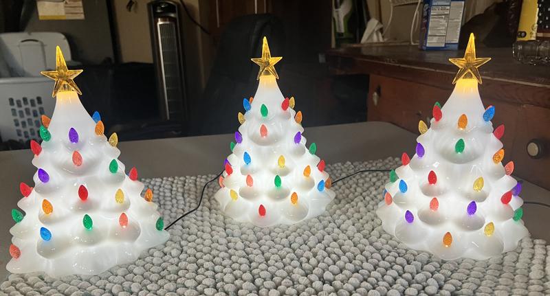 Mr. Christmas S/3 Illuminated Nostalgic Trees with Removable