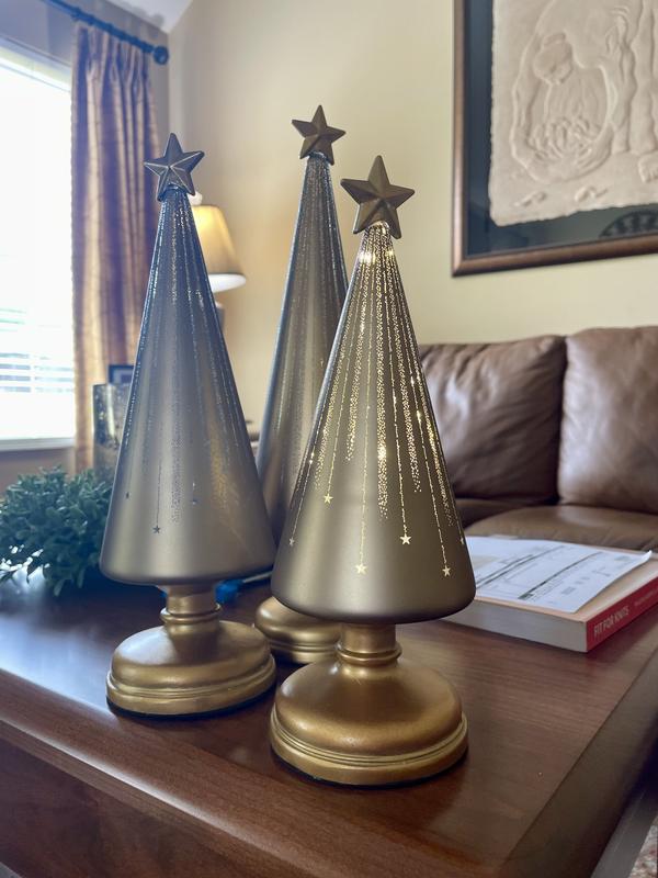 Set of 3 Illuminated Starry Night Trees by Valerie - QVC.com