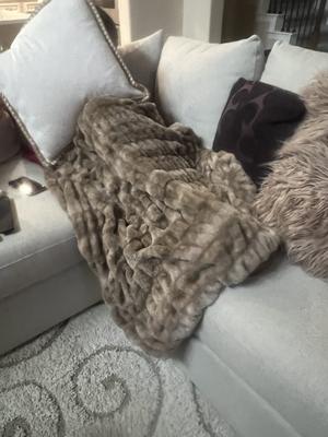 Hotel du Cobb Oversized Luxury Ruched Faux Fur Throw by Dennis