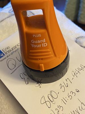 Identity Theft Protection Roller Stamp, Confidential Roller