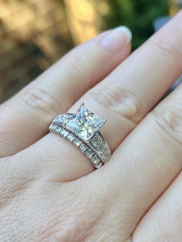 Diamonique 5.75 cttw Princess Cut Ring, Sterling Silver - QVC.com