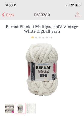 Bernat Blanket Multipack of 8 Vintage White BigBall Yarn