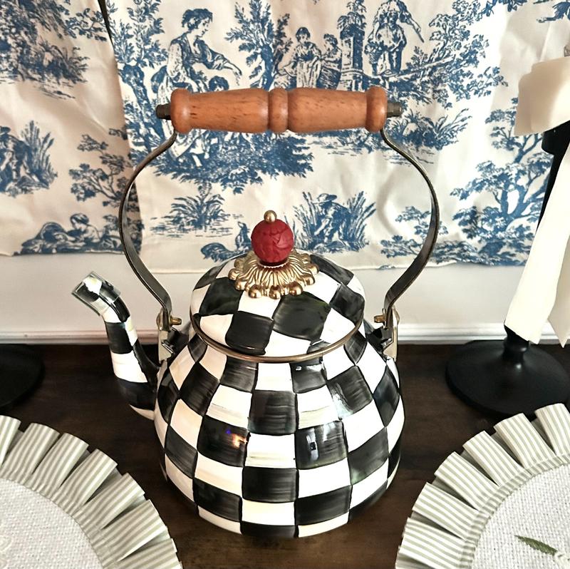 MacKenzie- Childs 2-Quart Enamel Tea Kettle - QVC.com