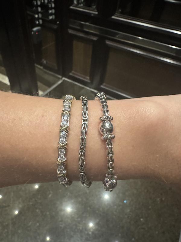 ★HARANG★ Half&Half Silver Color Mix Chain Bracelet ☆HARANG☆ Half&Half Silver Color Mix Chain Bracelet