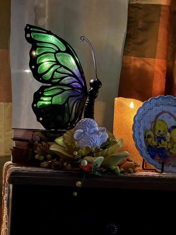 Indoor/Outdoor Illuminated Twinkling Metal Butterfly by