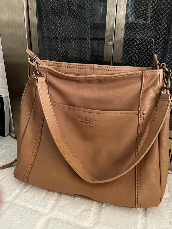 American Leather Co. Austin Zip Top Shoulder Bag w American Leather Co. Austin Zip Top Shoulder Bag w
