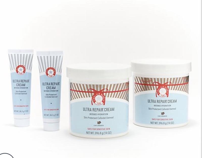 α PLUS REPAIR CREAM & UV PROTECT First Aid Beauty 14oz Ultra Repair Cream Duo w/ (2) 1oz Minis