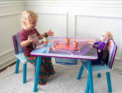 Disney frozen table and 2024 chair set with storage