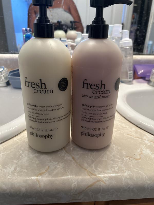 philosophy super-size fresh cream warm cashmere shower gel duo