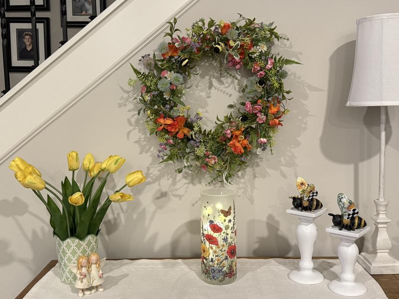 Set of 3 Illuminated Wildflower Hurricanes By Valerie - QVC.com