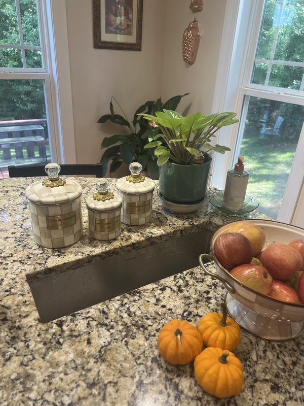 MacKenzie- Childs Set of 3 Enamel Canisters, Mini Demi and Small