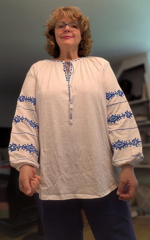 Belle Beach by Kim Gravel Santorini Fantasy Embroidered Top