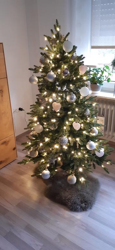 LUMIDA Xmas Weihnachtsbaum warmwei/multicolor inkl. Holzfu & FB  Grenauswahl - QVC.de