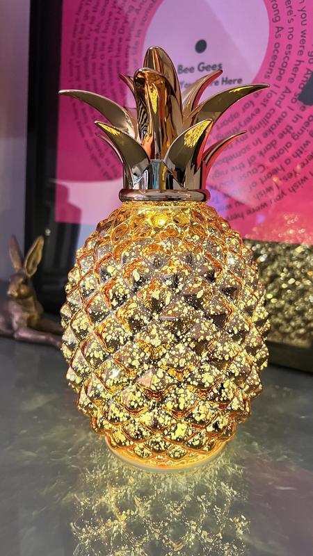 Leuchtende Quecksilberglas-Ananas Mit Timer – 17,8 Cm, Batteriebetrieben, Farbwechsel In Der Sonne, Für Weihnachtsdeko