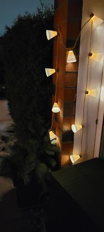 LUMIDA Garden LED-Lichterkette 10 Lampenschirme 5h-Timerfunktion 270cm + Zuleitung