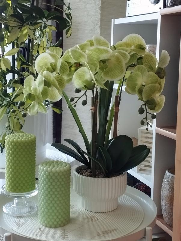 ABELLA Flora knstliche Orchidee Realtouch-Blten Designtopf  Farb-/Grenauswahl - QVC.de