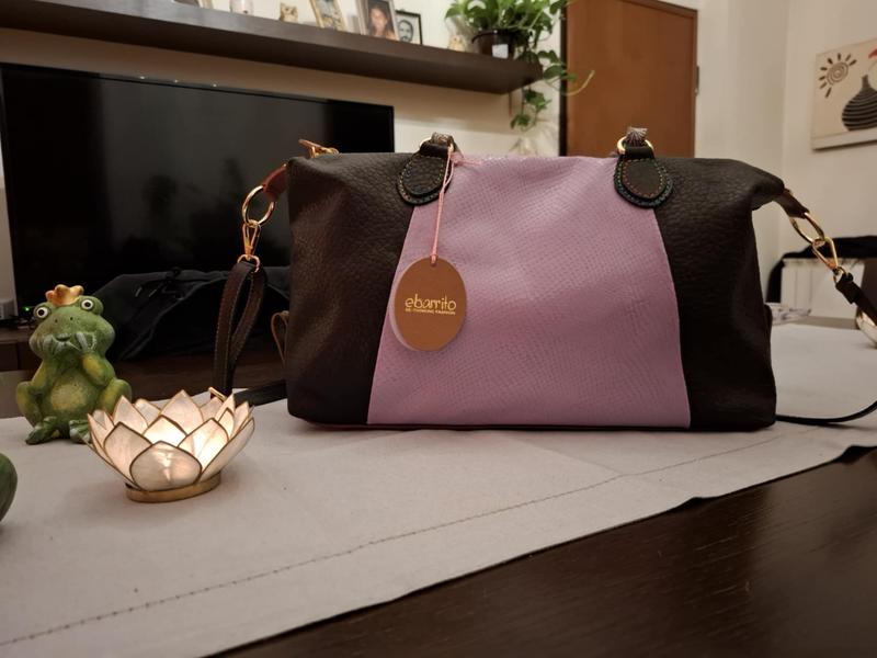 Ebarrito Clashy Bag borsa in pelle patchwork con manici e tracolla - Main Image