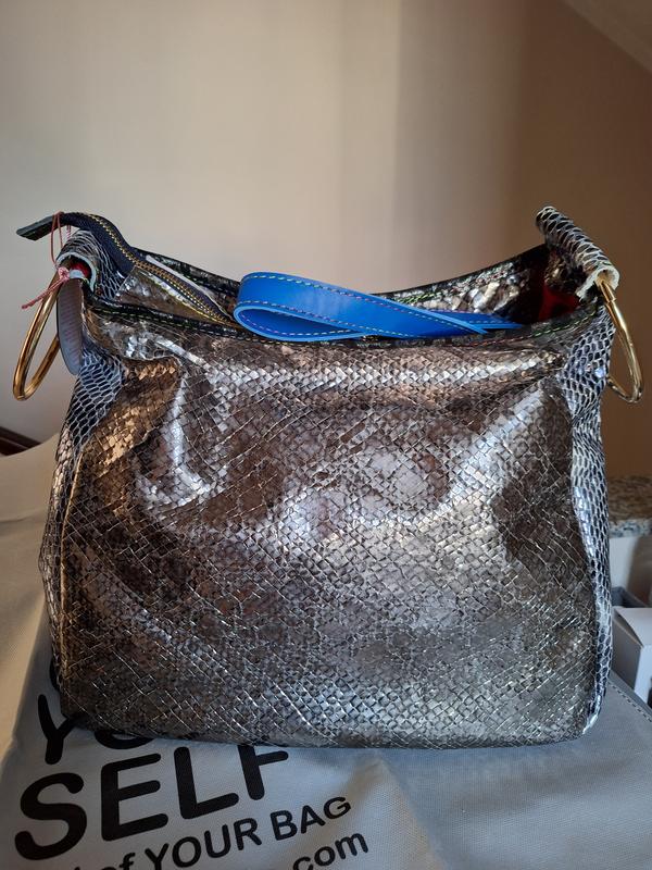 Ebarrito Borsa a mano in pelle patchwork con tracolla