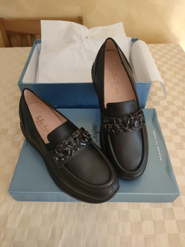 Soffice Sogno Slip-on in pelle fascia con gioiello suola cm